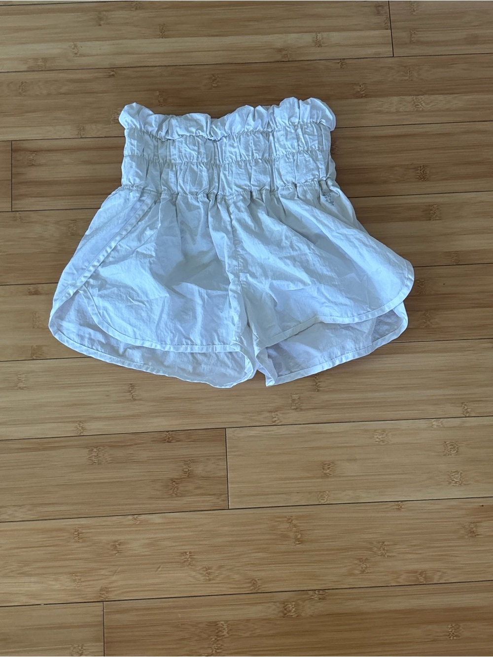 FP Movement by Free People White Smocked Waist Athletic Shorts